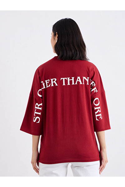 Styli Slogan Print Oversized T-Shirt