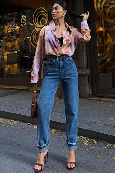 Lijuri Cămașă din satin cu model batik 3409 R9-B-K2