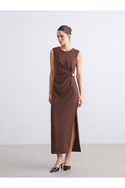 LC Waikiki I Zero Roba Collar Gathered Crepe Dress from Freezen Store