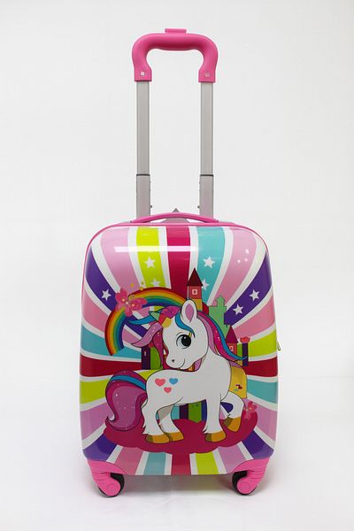 Mnuk Unicorn Little Horse-Sided Polycarbonate Kids Trolley Luggage-16 Inches| ULH-111