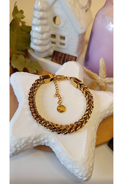 QERMA سوار نسائي من الفولاذ موديل المجوهرات سوار من الفولاذ السميك 23 سم