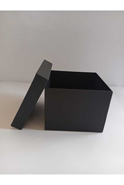 KERİBOX SİYAH KARE KUTU 16CM ×16Cm ×15CM YÜKSEKLİK