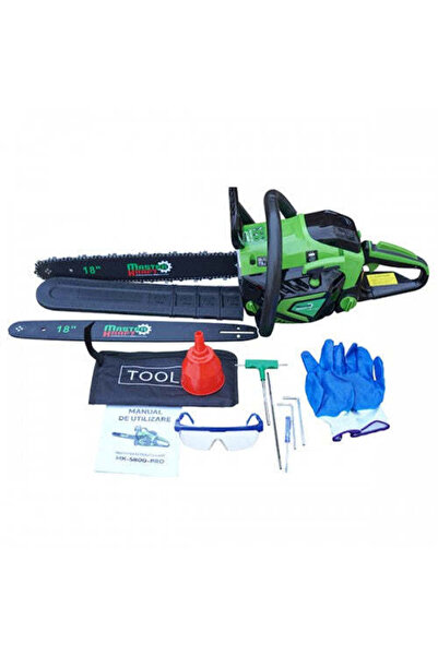 MasterKraft Motofierastrau MK5800-PRO, 3.53 CP, 52 cm³, lame 18", 2 lanturi, ...