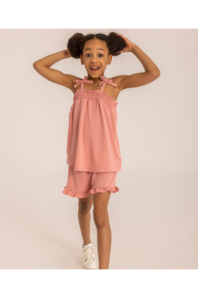 Minoti - Textured Polyester Co-Ord Set - Pink