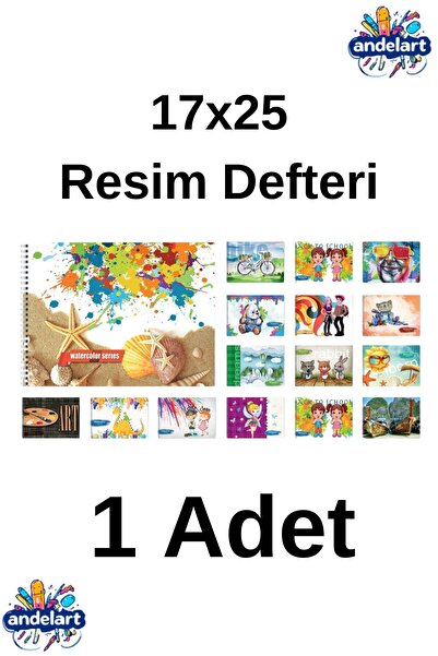 andelart Resim Defteri Spiralli Karton Kapak 15 Yp 17x25