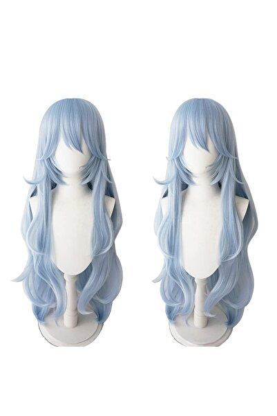 Choice شعر مستعار لشخصية أنمي ري أيانامي أزرق سماوي مقاس واحد، طويل ومموج، أزرق فاتح، لحفلات التنكر، شعر مستعار سين