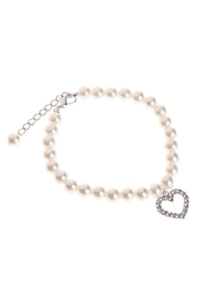 SSMEDIA Zgarda bijuterie cu perle si pandantiv, pentru pisici, caini/catei sa...