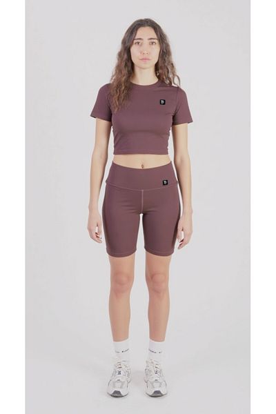 Keep Risen Women's High Waist Gathering Biker Shorts Short Sports Leggings