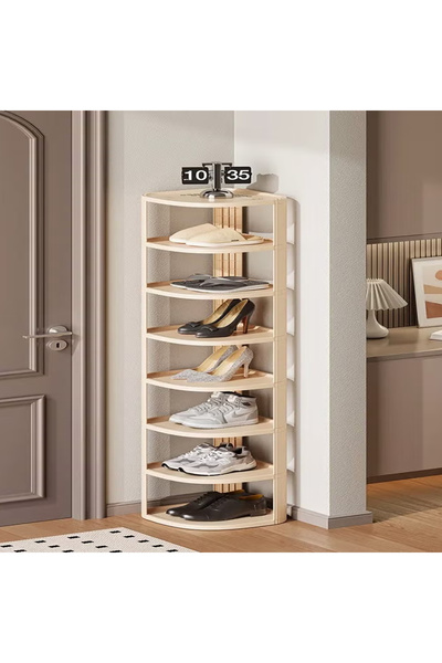 Raffine Multi Steps Plastic Corner Shoe Rack Narrow Vertical Shoe Shelf Multi-Storey Storage Shelf Space