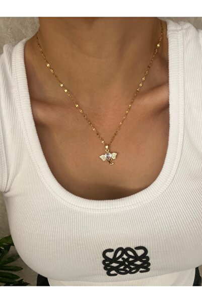 Byoz store قلادة نسائية من الفولاذ الذهبي على شكل فيل