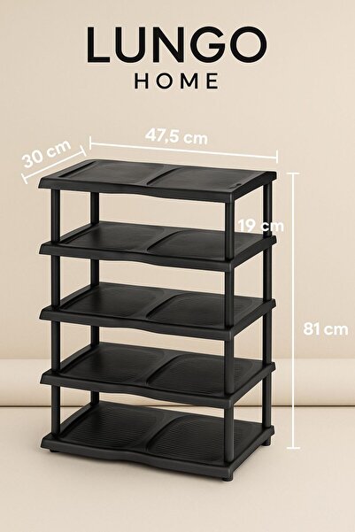lungo home 5 Katlı Ayakkabılık – Portatif ve Hafif Ayakkabı Düzenleme Rafı