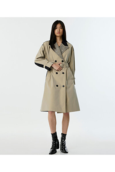 Twist Trok Printed and Embroidered Trench Coat