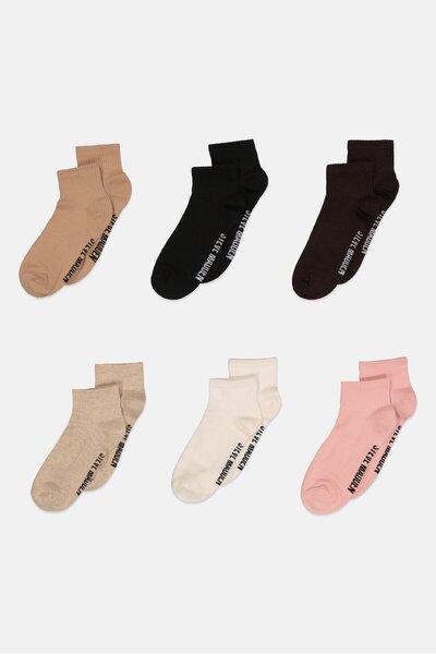 Steve Madden Women 6 Pair Brand Logo Low Cut Socks, Multicolor