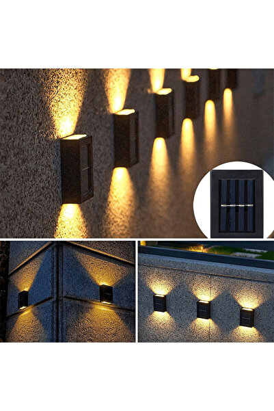 evimdeyokyok 4 Ledli Solar Çift Taraflı Duvar Lambası Güneş Enerjili Aydınlat...