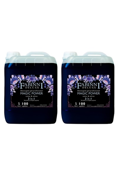 Fabinni Deluxe Detergent 2X5 L Fabinni Deluxe Magic Power 3 în 1-Anticalcar,Enzime Speciale,Superconcentrat!