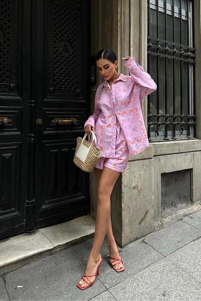 Lijuri Carrie Patterned Shorts Set 9720-08