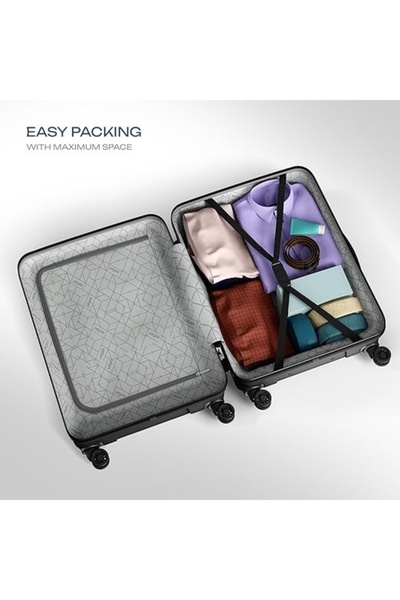 Safari PP Luggage Large 75 cm Combo Pack of 2 - Dark Grey - Dual wheel