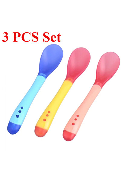XUNYI 3 قطع/مجموعة ملعقة استشعار درجة الحرارة لسلامة الطفل وملاعق تغذية الرضع...