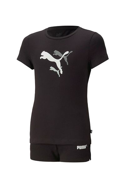 Puma Graphic Tee and Shorts Set - Black