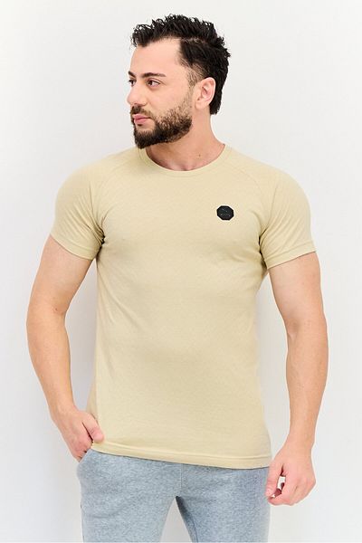 Puma x One8 Men Slim Fit Short Sleeve Outdoor T-Shirt, Dark Beige