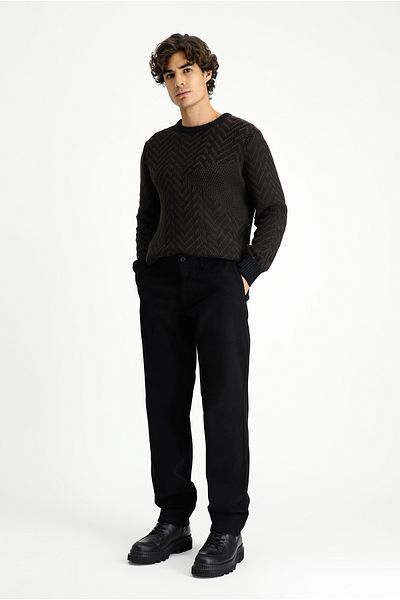 Kiğılı Regular Fit Lycra Straight Chino/Canvas Trousers
