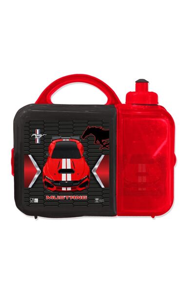 TSUMAB Mustang Kids Lunch Box with Water Bottle – Red Sports Car Design