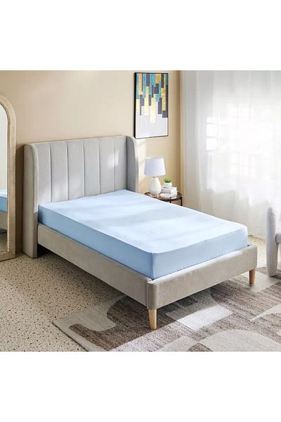 Home Box Derby Solid Microfiber Twin Fitted Sheet - 120x200+25 cm