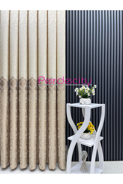 PERDECITY Venus Cream Mink Bohemian Colors Middle Pattern Board Backdrop Curtain 1X3 Tight Pile [Single Wing]