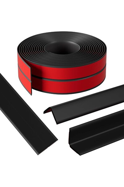 Choice أسود - 4 سم × 3 م واقي زوايا حائط ذاتي اللصق عالي الجودة، قابل للتقشير واللصق، شريط مانع للتسرب مرن بطول 3 م