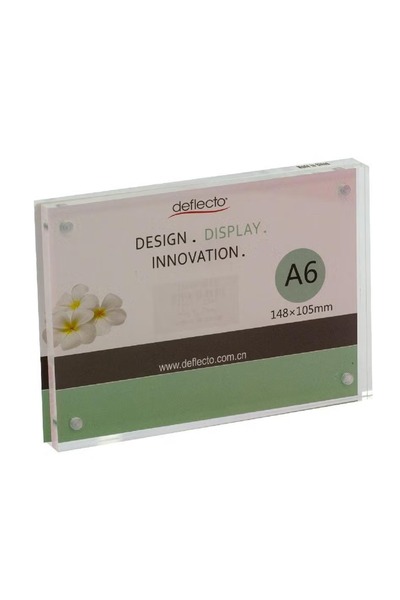 Deflecto Name Holder A6 – Table Top Acrylic Clear