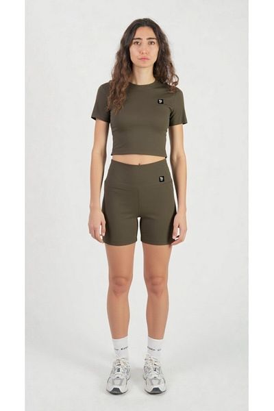 Keep Risen Women's High Waist Gathering Biker Shorts Short Sports Leggings