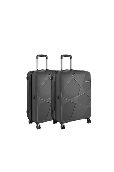 Safari PP Luggage Large 75 cm Combo Pack of 2 - Dark Grey - Dual wheel