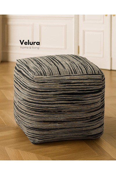 Velura Home & Living Shiro Beige Black - Puf