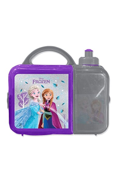 TSUMAB Frozen Lunch Box with Bottle – Elsa & Anna Sparkle Edition (Purple & Grey)
