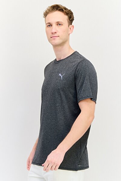 Puma Men Sportswear Fit Short Sleeves Running T-Shirt, Dark Grey