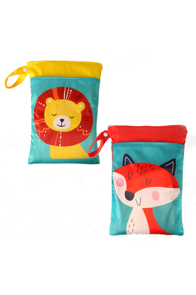 Choice حقيبة حفاضات قماشية رمادية AIO مكونة من قطعتين، حقيبة حفاضات مقاومة لل...