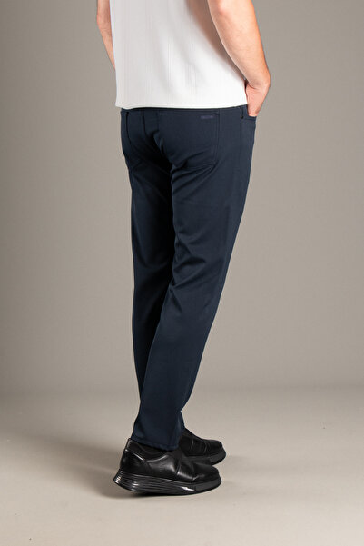 ZEKİ ÖZER Чоловічі сині брюки з підкосом