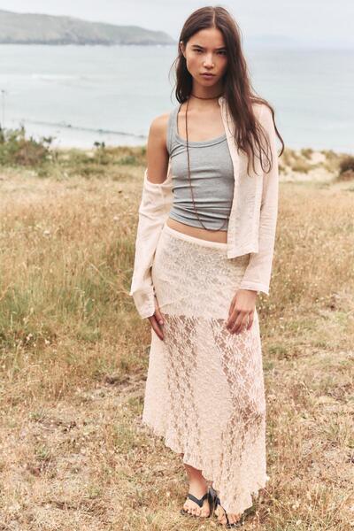 Pull & Bear Asymmetric midi skirt