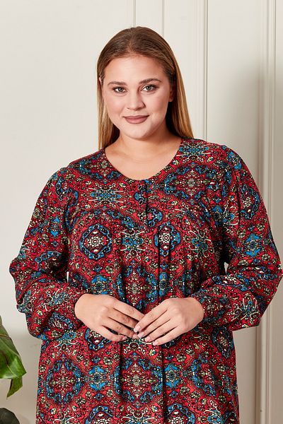 Ferace Women's Plus Size Ethnic Pattern Robe Dress
