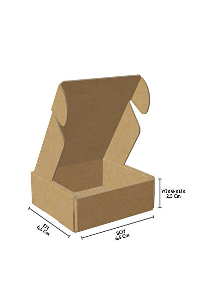 KARTEKS AMBALAJ 6,5x6,5x2,5-100 Adet Kesimli Karton Kutu - Takı ve Kargo Kutusu