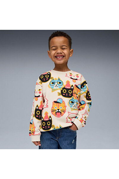 Puma Детска велосипедна блуза с качулка Moody Cat Crew