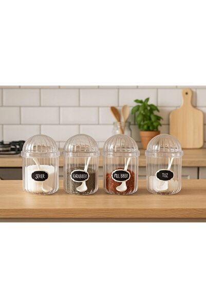 AC AMİSOS عبوة من 4 عبوات توابل مونيكا مع ملصقات وملاعق 400 مل