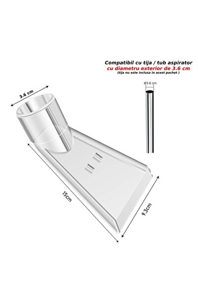 PAA-home Transparent vacuum head, compatible with wet and dry vacuum cleaners with a diameter of 3.6cm