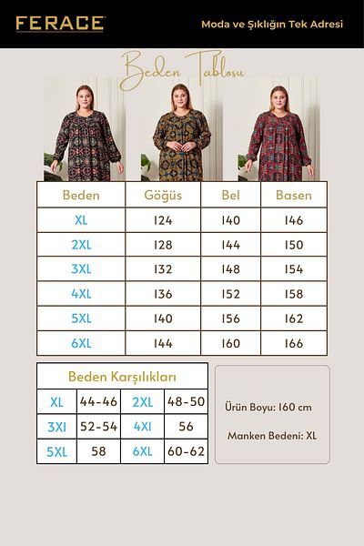 Ferace Women's Plus Size Ethnic Pattern Robe Dress