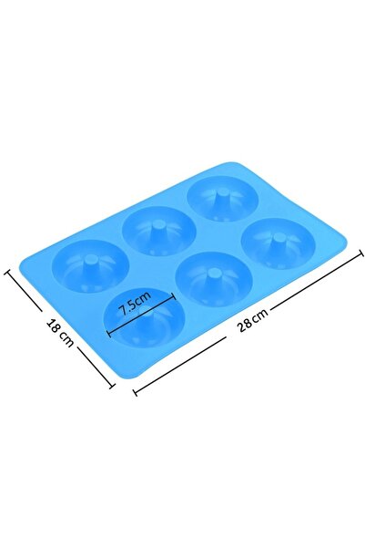OEM Silicone Donut Baking Mold, Heat Resistant, Blue, 26x18cm
