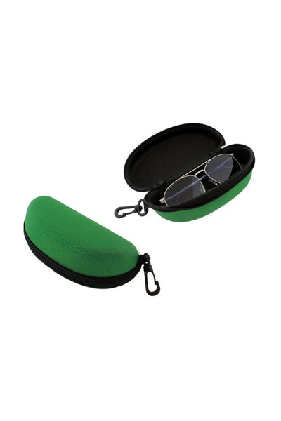 OEM Rigid Eyeglass Case, Green, 17x8.5 cm