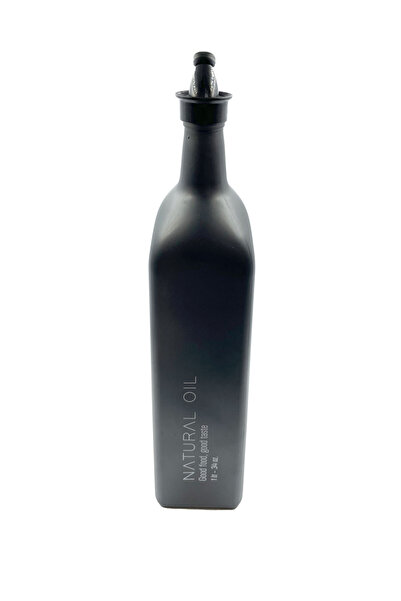 Renga Decorated Glass Oil Bottle With Plastic Lid 1000ml