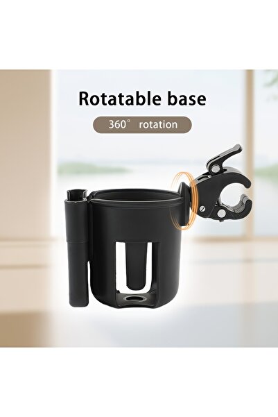 Choice حامل أكواب وحامل هاتف 2 في 1 لعربة الأطفال | ABS عالمي | مضاد للانزلاق | يحمل الزجاجات | أسود | ل...