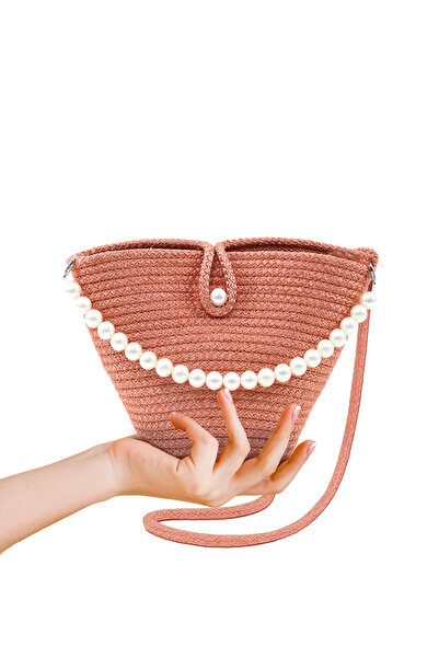 SHAKA Orange Shk245 Pearl Straw Fabric Single Compartment, Hanging Hand, Arm ...