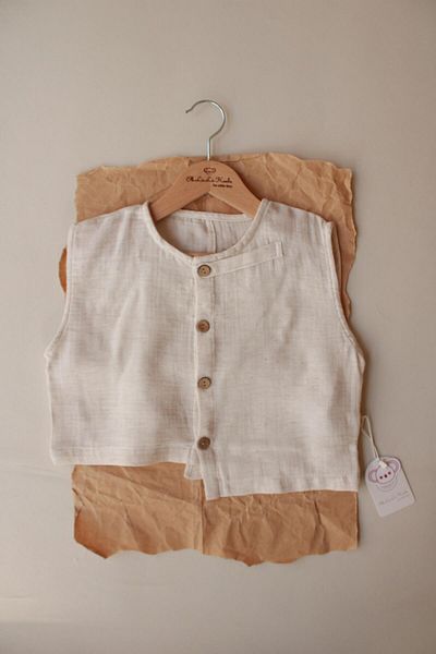 Oh La La Koala For Little Ones Linen Asymmetrical Unisex Vest